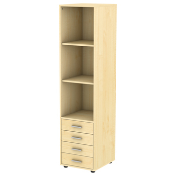 Шкаф-пенал вертикальный с 4 ящиками, материал-ЛДСП/клен — 5 050 руб. — Кворус