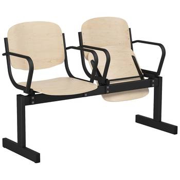 Блок стульев 2-местный откидывающиеся сиденья с подлокотниками